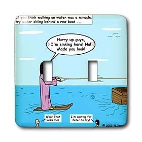 Rich Diesslins Funny Cartoon Gospel Cartoons - Jesus - Water Skiing - Light Switch Covers - double toggle switch