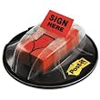 Post-it Flags Desk Grip Dispenser, "Sign Here", 1 Inch Red, 200 Flags