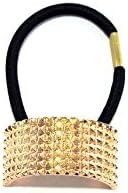 Nkisup Fashion Metal Ultra-punk Rivet-like Textured Metal Hair Band Elastic Hair Band for Women (Gold)