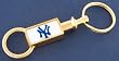 New York Yankees Gold Tone Valet Keychain