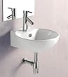 ELANTI EC9819 Porcelain White Wall-Mounted Deep Bowl Sink