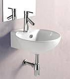 ELANTI EC9819 Porcelain White Wall-Mounted Deep Bowl Sink