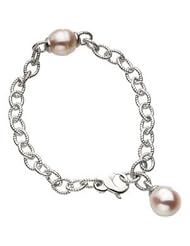 Sterling Silver Freshwater Cultured Pearl Bracelet by US Gems