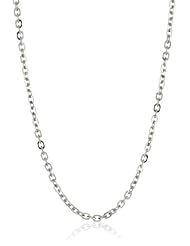 Italian 14k White Gold 1mm Diamond Cut Rolo Chain Necklace