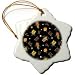 Colorful Christmas Gifts Packages on Black - 3 Inch Snowflake Porcelain Ornament