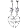 TWO Piece Set BEST FRIEND Dangle Belly Rings