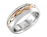 14K Tri-Color Gold Braided Wedding Band