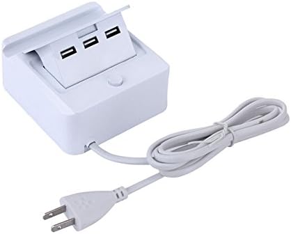 DBANG Traveling Office 3-Port USB Smart Charger Power Switch Mobile Phone Tablet Bracket Charging Dock Station With 5 Feet Cord And LED Indicator (White)