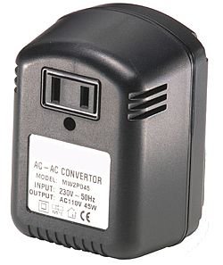 Childrens Toyshop  Computer : USA (2/3 Pin 110/120V AC) to UK (3 Pin 220/240V AC) Step-down Voltage Converter Transformer Plug Adapter Adaptor Maximum Load Output AC 45VA Watts (Black)