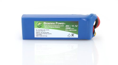 Bioenno Power Lightweight 30C, 11.1V, 2200 mAh LiPo Battery for RC Models