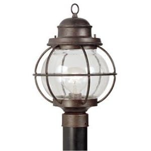 Kenroy Home 90967GC Hatteras 1-Light Post Lantern, Gilded Copper by 