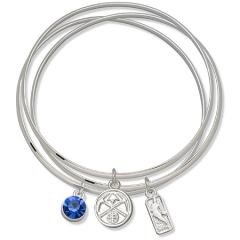 Denver Nugget Blue Crystal Sterling Silver NBA Bangle Bracelets