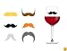 Kikkerland Dapper 'Staches Silicone Drink Markers, Set of 6
