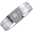 Princess Cut Diamond, 14Kt. White Gold. Diamond Comfort-Fit Wedding Band