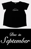 Due in September Novelty Maternity Black Crew Neck T-shirt XL