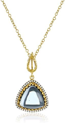 Azaara Delicate 22k Yellow Gold Vermeil Swarovski Crystal Pendant Necklace, 18''
