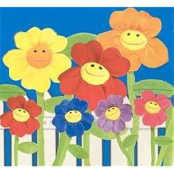 Plush Plush Happy Face Asst Flowers 18"