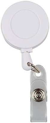 Retractable reel with Belt Clip for ID Badge Reel (White1)