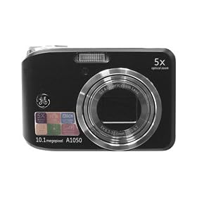GE A Series 10.1-Megapixel Digital Camera - Black/Silver A1050BK-CP