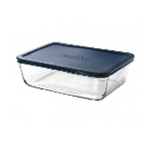 Anchor Hocking 11 Cup Rectangular Glass Bakeware Dish W/blue Lid 85914L10X