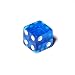 16mm d6 Blue Translucent Square Edge Dice with "Blank 1 Pip"