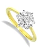 Image of Jewelco London 18 carat solid gold Half Carat 7 stone Fine Diamond claw-set cluster Ring