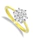 Jewelco London 18 carat solid gold Half Carat 7 stone Fine Diamond claw-set cluster Ring