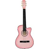 PINK CUTAWAY Folk Acoustic Guitar w/Black Bag / Guitars