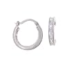 Sterling Silver Channel Set Baguette CZ Earrings