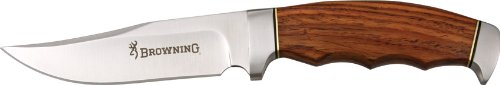 Browning Knives 538 Clip Point Hunter Fixed Blade Knife with Finger Groove Cocobolo Wood Handles Browning Knives 538 Clip Point Hunter Fixed Blade Knife with Finger Groove Cocobolo Wood Handles Hunting Knives