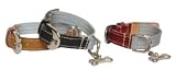 Large Silver/Black Day Glo/Vachetta Designer Pet Collar