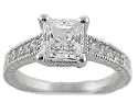 1.20ct. 14K. White Gold Certified Princess Cut Diamond Solitaire Engagement Ring