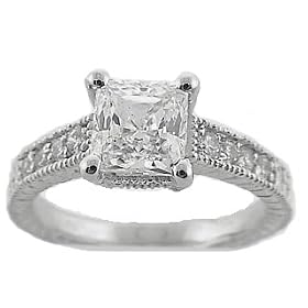 1.20ct. 14K. White Gold Certified Princess Cut Diamond Solitaire Engagement Ring by 