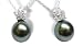 18K white gold Flora Black Tahitian cultured pearl and diamond pendant
