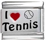 Clearly Charming I Heart Tennis Red Heart Laser Italian Charm