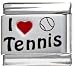 Jewelry : Clearly Charming I Heart Tennis Red Heart Laser Italian Charm