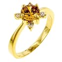 18K Yellow Gold Plated Rose Ring - Champagne