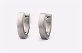 Narrow Arcing Hinged Hoop Earrings in Stainless Steel