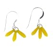 Anna Perrone Yellow 3-Dagger Glass Bead Earrings Finished with .925 Sterling Silver