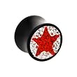 9/16" Austrian Crystal Red Star Saddle Plug