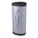 Alba Triangular Umbrella Stand, Metallic Gray with Black Plastic Trim (PMTRIA2M)