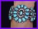 Signed MID-CENTURY INDIAN TURQUOISE PAWN CLUSTER VINTAGE BRACELET