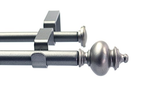 Urbanest Round Urn Adjustable Double Drapery Curtain Rod Set, 5/8