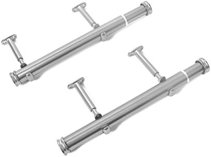 Adjustable Window Curtain Side Mount Rods in Brushed Nickel Set of 2, 12" to 20"
