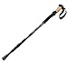 AGPtek Black Trekking Hiking Stick Pole alpenstock Adjustable telescoping Anti Shock Nordic Walking mountaineering (7075 Aluminum Cork grip Ergonomic)