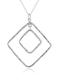 Argento Vivo Silver-Tone Ham Open Double Diamond Necklace, 18"
