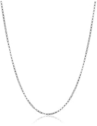 10K White Gold 1mm Open Rolo Chain Necklace, 18"