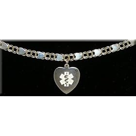 14KT LADIES MEDICAL ID CHARM BRACELET