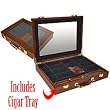 Premium Wood Poker Chip Case With Cigar Tray 240 Capacity