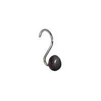 InterDesign Pebblz Shower Hooks, Chrome/Black, Set of 12